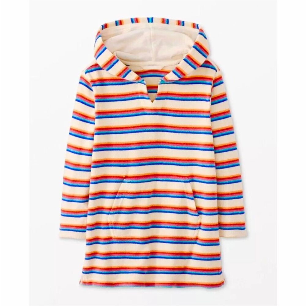 HANNA ANDERSSON Terry Swim Beach Hoodie Cover Up Summer Stripe